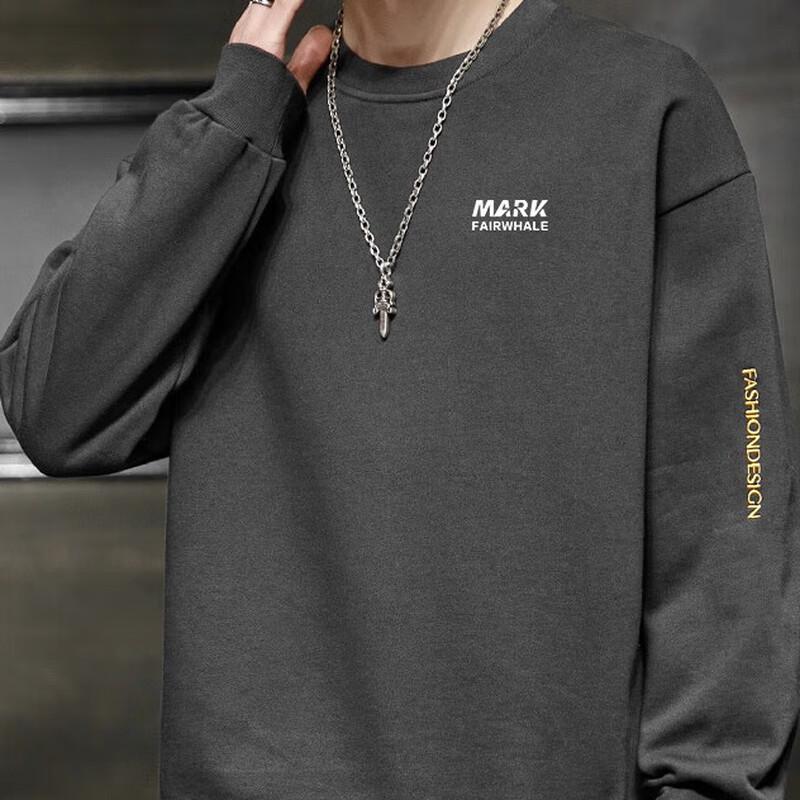 Mark Fairwhale Men's Round Neck Long-Sleeve Casual Sweatshirt
