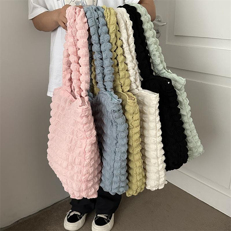 Cloud Bubble Shoulder Bag Women's Large Capacity Folded Bag 2025 Summer New Underarm Bag Casual Handbag