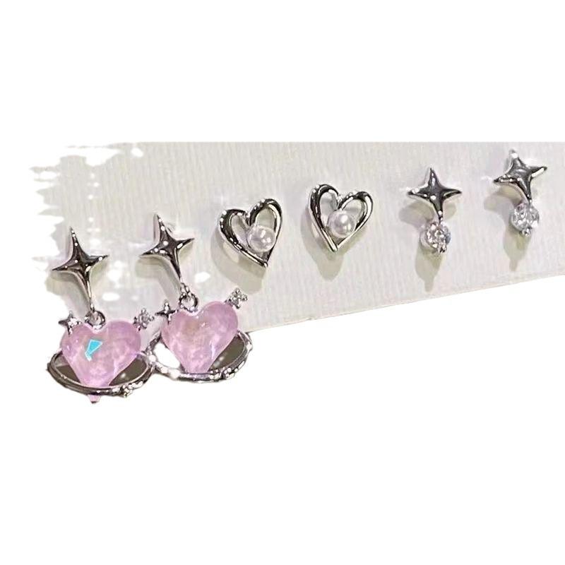 Love Butterfly Rose Flower Earring Set - Women's Elegant Design Style Petite Girl Earrings
