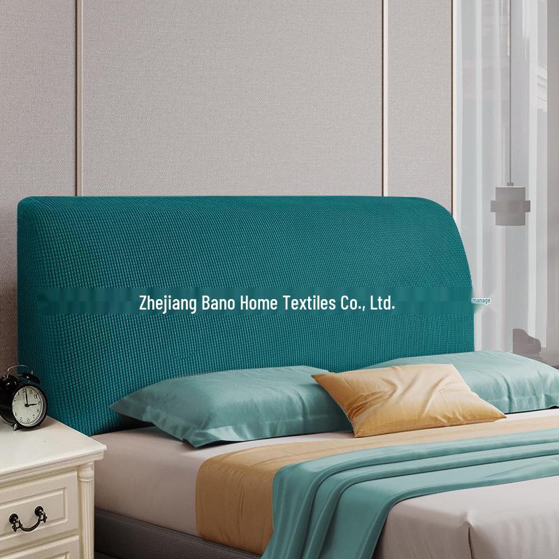 Nordic Style Elastic Bed Head Cover - Full, Removable, Washable, Solid Color, Soft, Dust-Proof Cover