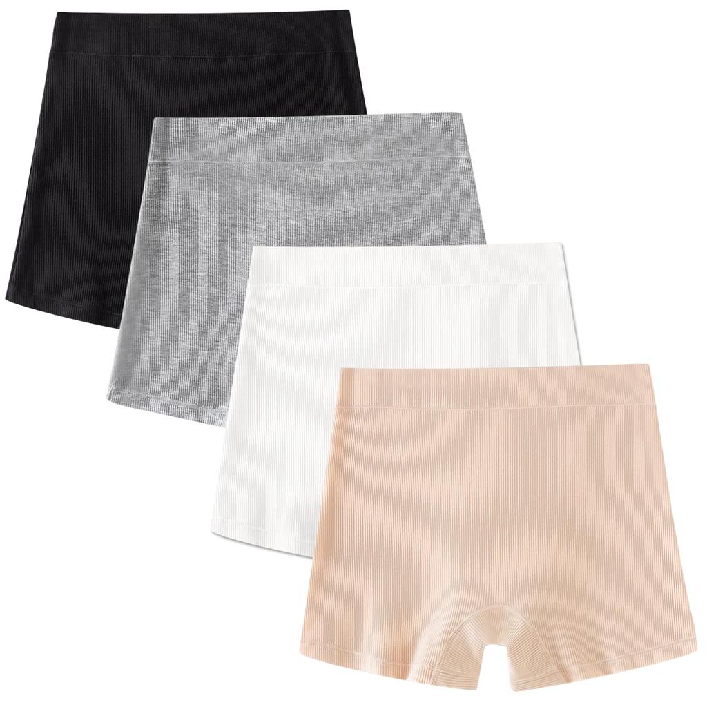 AILIWINA Boxer Sports Elastic Sports Underwear of High-Waisted Boy-Length Shorts, Women's Shorts, Sweat-Wicking, Breathable, Pants, Women's (Set 4)