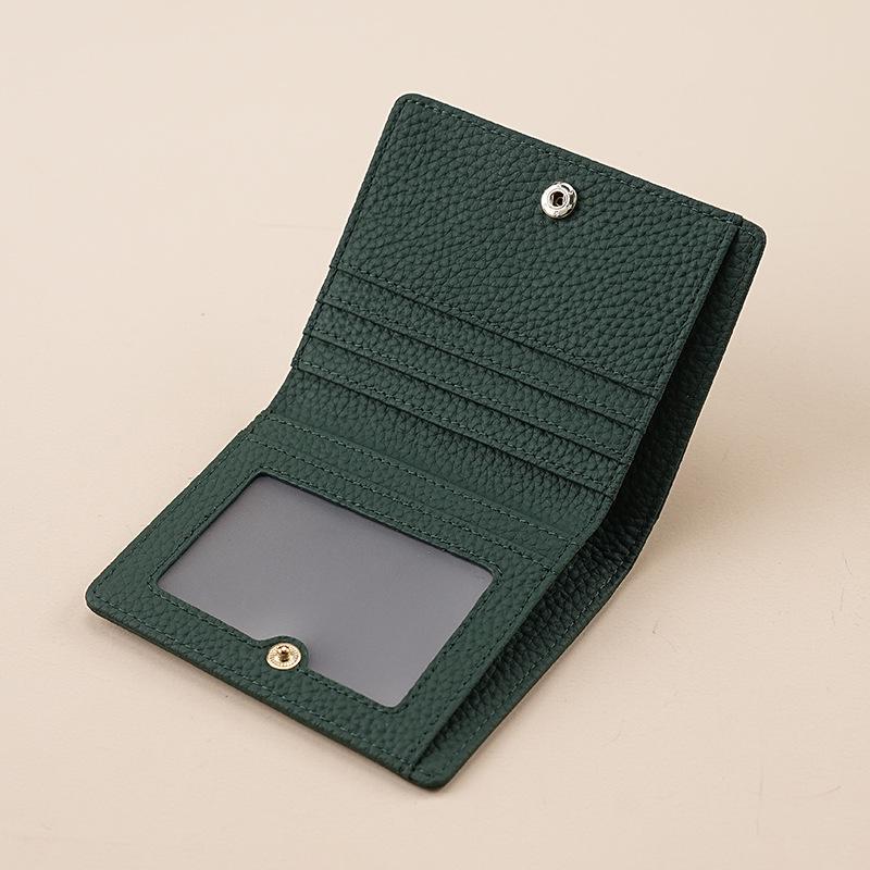 Damen-Münzbörse aus Leder im japanischen Stil mit RFID-Schutz und Legierungsklammer