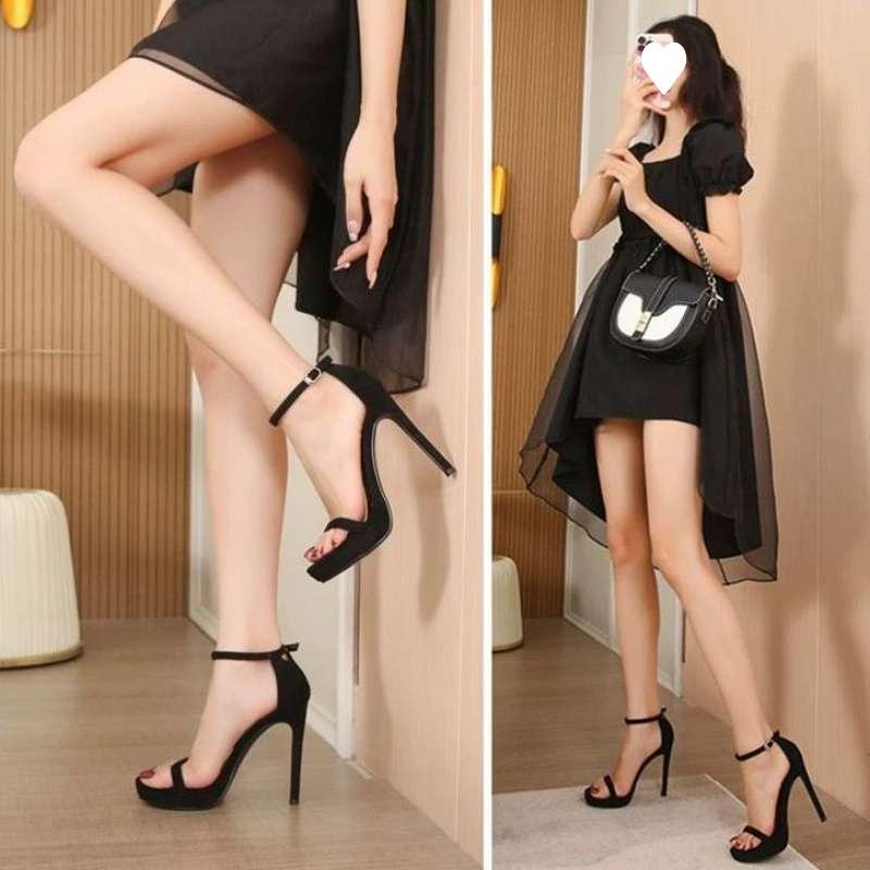 

2025 весна и лето новые босоножки с открытым носком фея стиль высокие каблуки женские шпильки водонепроницаемая платформа сексуальные босоножки с пряжкой на ремешке a pair of heel stickers