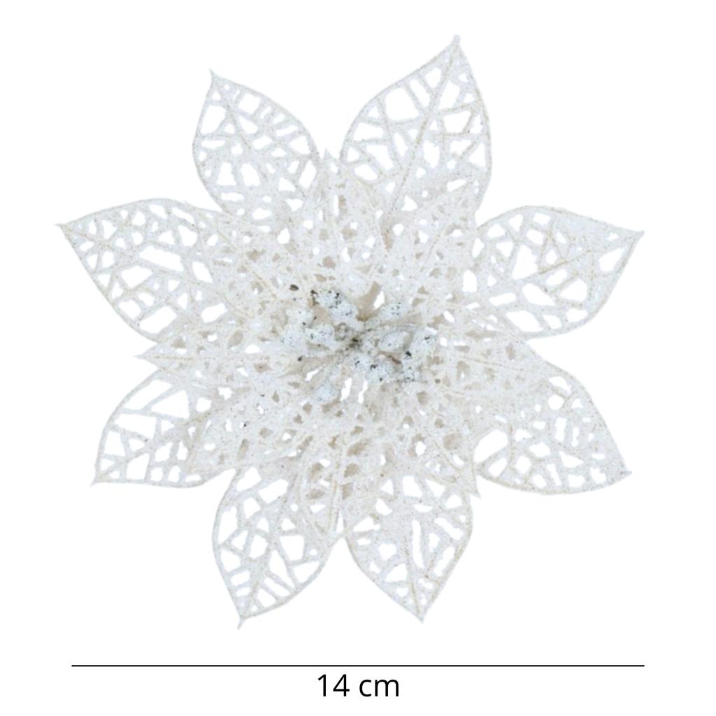 Christmas Star Flowers 6 Pcs White [Se-Gb22]