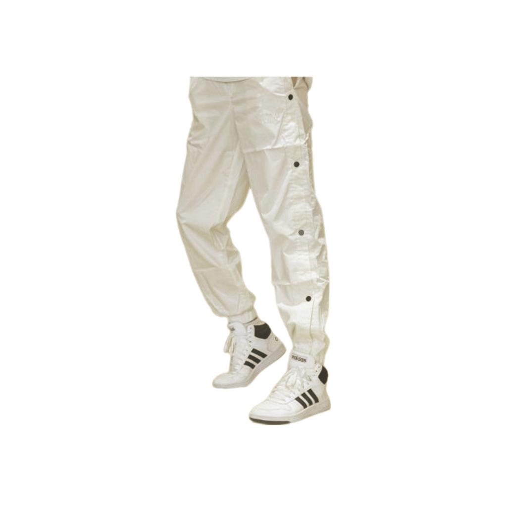 PUMA Elasticated Waist Joggers With Embossed Logo Button Cuffs Unisex Bottoms White 539525-65