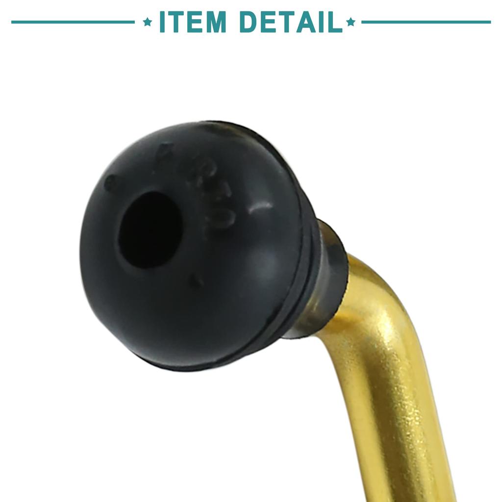 ACROPIX Tubeless Tire Rim PVR70 Tire Valve Stem 135 Degree Snap In Base Universal Gold Tone Black 2 Pcs