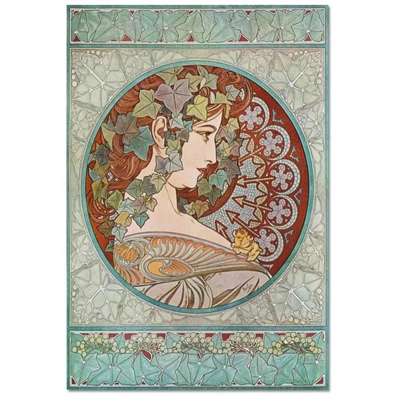 Alphonse Mucha Affisch Pinup-flickor Metallplåtskylt Konst Målning Dekorativa Väggplåtar För Bar Café Vardagsrum Hem Väggdekor