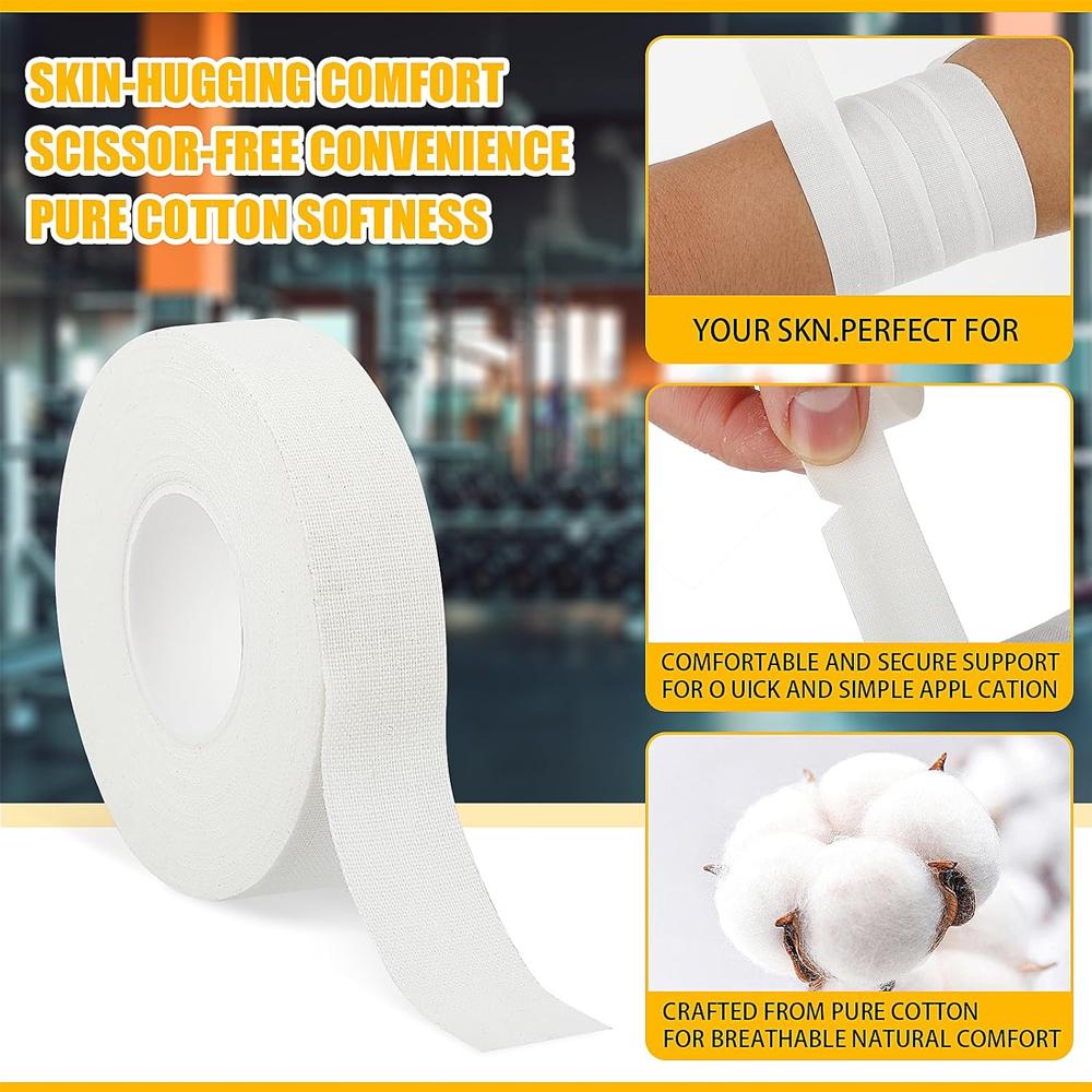 Weißes Athletisches Finger Tape 1/2 Rollen Keine Klebrigen Rückstände Leicht Reißbar Zum Felsklettern Jiu-Jitsu Grappling Fuß Tape
