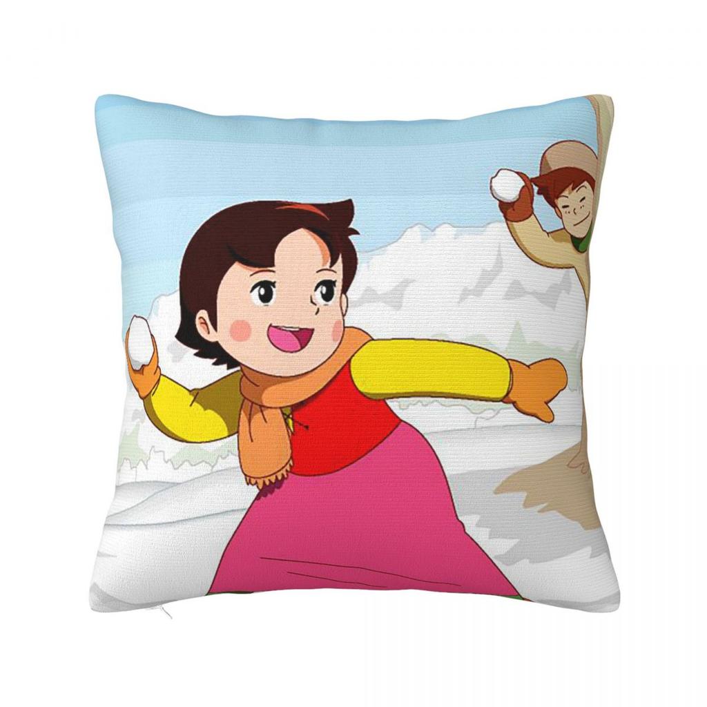 Heidi Tames Cartoon  Square Pillowcase Cushion Cover Pillow Case Throw Pillow Cover for Home Sofa Living Room