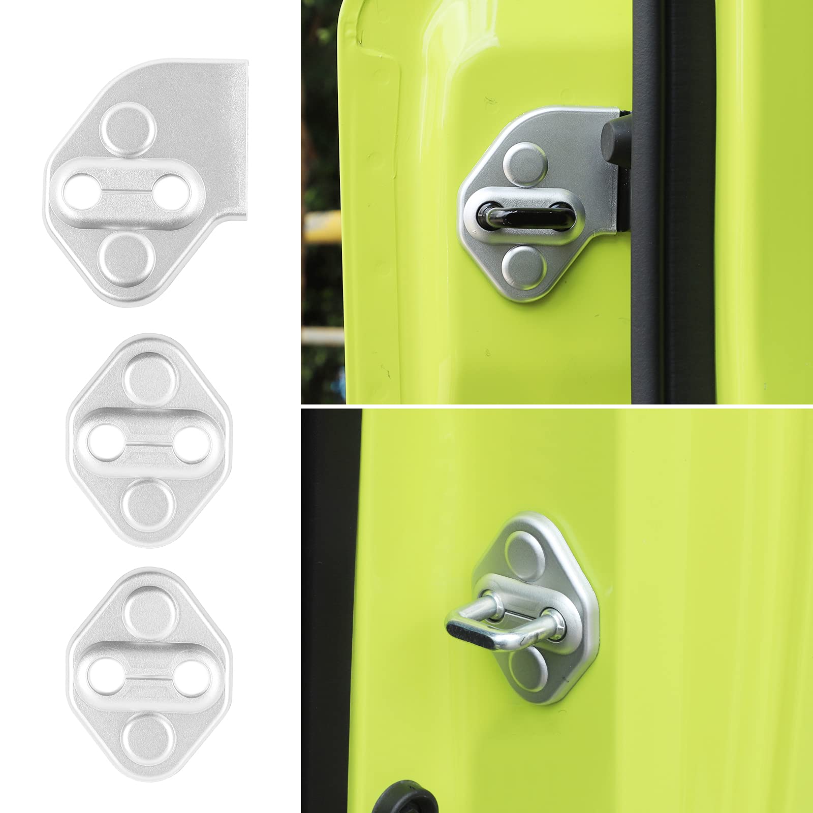 

SQQP Suzuki Jimny Door Striker Cover Door Hinge Cover Set for JB64/JB74 Vehicles, Mirror серебряный