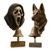 German Shepherd Welcome Bell Wall-Mounted Screaming Ghost Door Bell Retro Dog Door Bell with Welcome Sign for Front Porch Garden Door