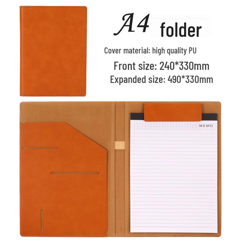 Business Data Archive: A5 Contract & A4 Conference Leather Folder with Multifunction Manager Clip Pad.