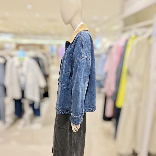 Джинсовая куртка в стиле колор-блок ONE SIZE индиго