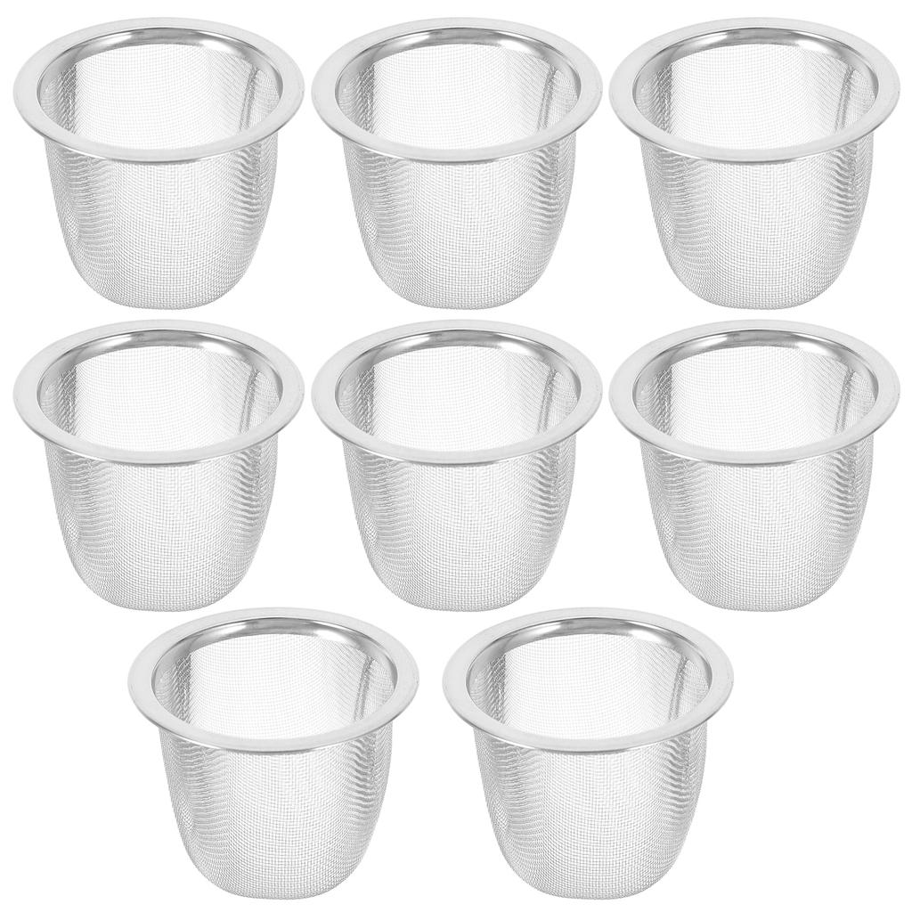 8Pcs Stainless Steel Tea Filter Metal Strainer Sturdy Infuser for Loose Leaf Tea Brewing Metal Infuser Cup Accessory