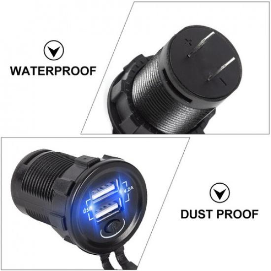 Dual USB Car Charger Dual USB Outlet Fast Charger Phone Charger with