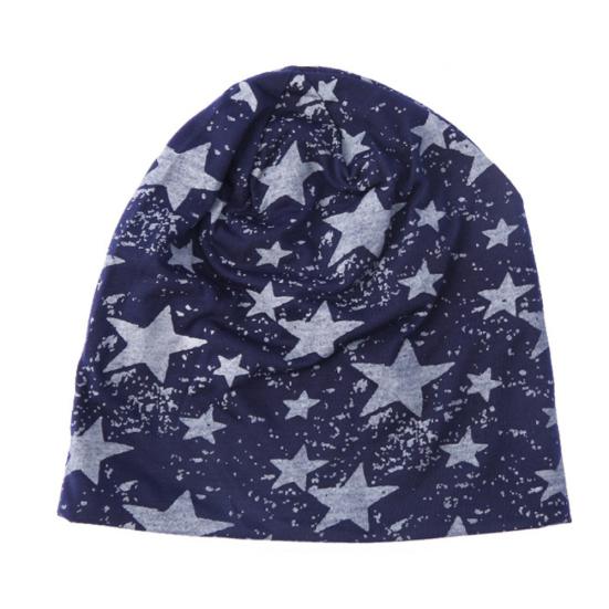 

Модные звезды с принтом для женщин и мужчин, велосипедная хлопковая спортивная шапка-бини, мешковатая шапка с химиотерапией темно-синий