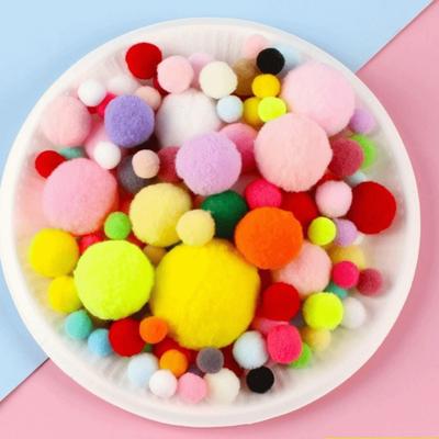 New Craft DIY Pompom Fluffy Balls Stuffed Pom Poms Mixed Size 10-30mm Pompoms Fur Ball Home Decor