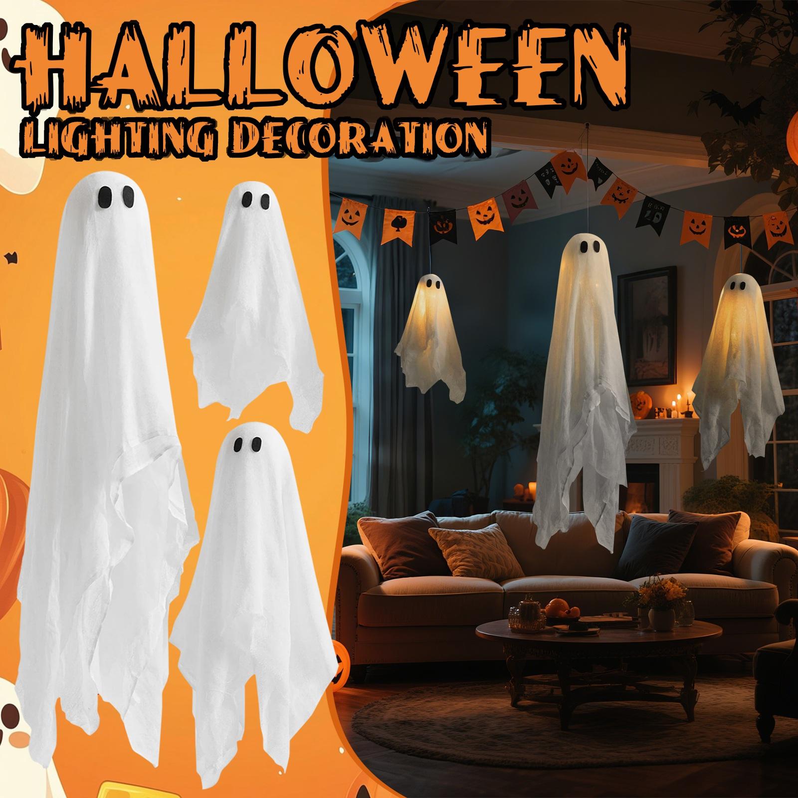 

3pcs-Pack Halloween Glowing Horror Atmosphere Decoration Hanging Festive Atmosphere Cute Glowing Ornaments One Size белый