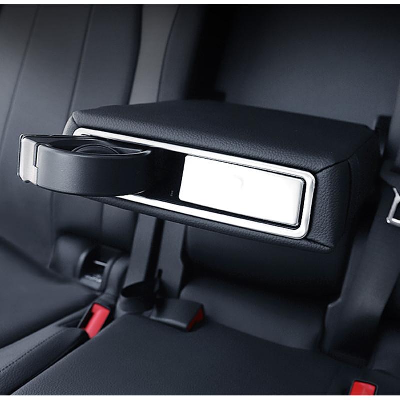 Car Rear Armrest Water Cup Frame Bright Strip Decoration Sticker Fit For Mercedes Benz A W177 GLB X247 GLA H247