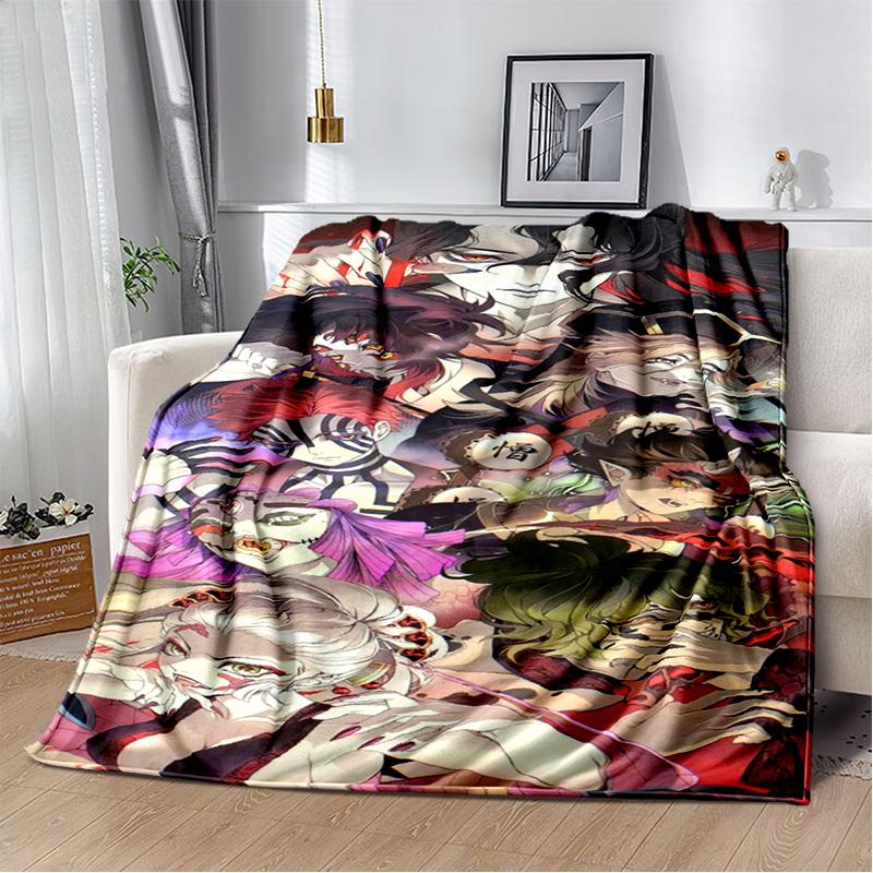 D-Demon Slayer Anime Blanket Sofa Office Nap Cover Blanket Kamado Nezuko Air Conditioning Blanket Soft and Warm