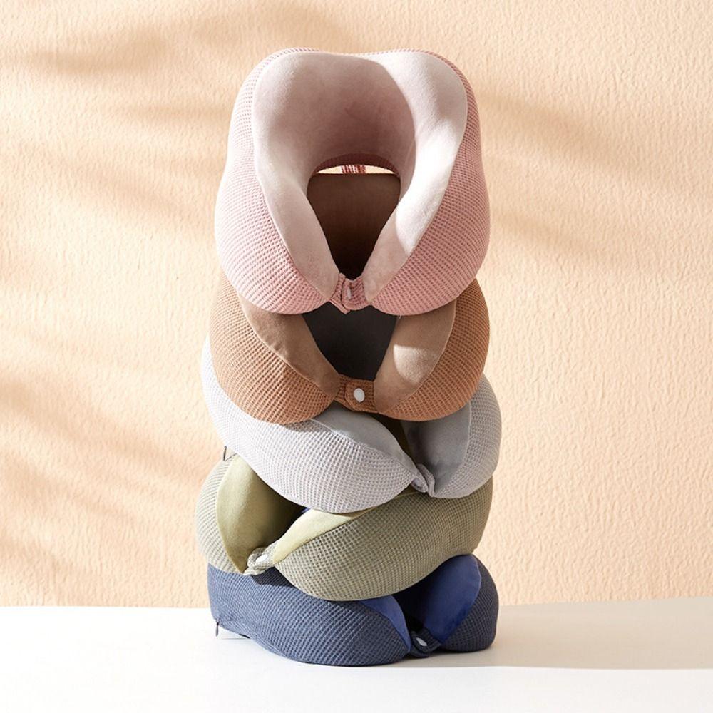 Slow Rebound Neck Pillow Soft Neck Support Portable Travel Pillow  Office