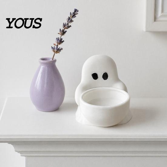 Stable Tealight Display Stand Halloween Ghost Candle Holder, Cute 3D Printed Tea Light Holder for Minimalist Decor Scented Candles, Small Tabletop