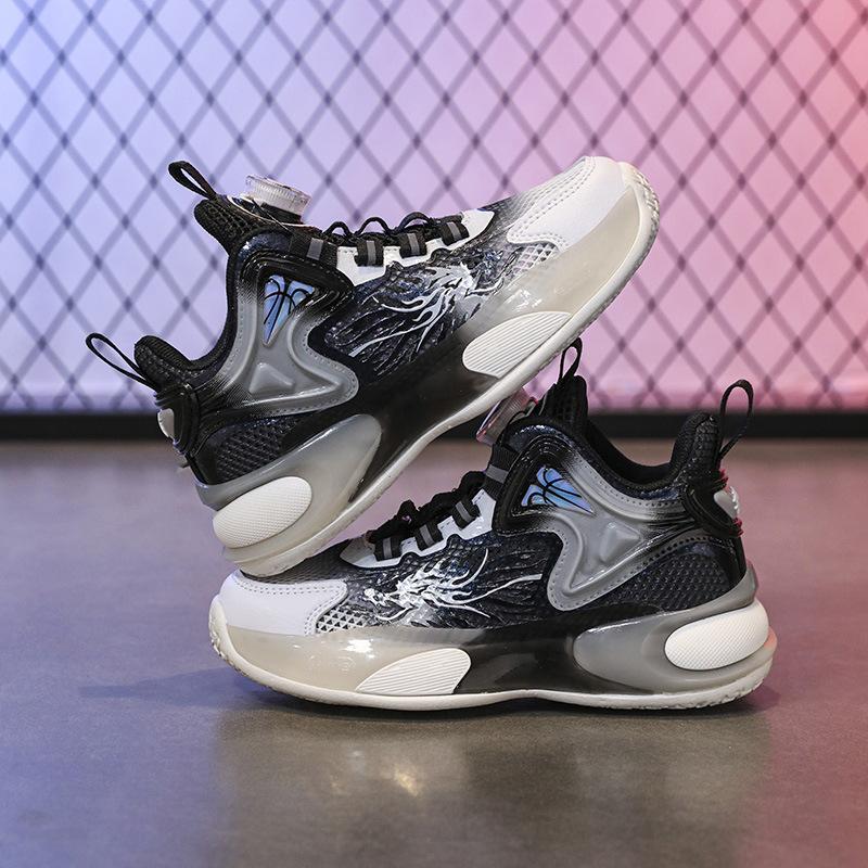 Boys' sports shoes summer single net hollow 2025 new children's shoes basketball shoes medium and older children's non-slip running shoes