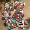 6/10/12 PCS DIY Diamond Painting Greeting Card Set Xmas Pattern Diamond Art Greeting Cards Thank You Cards and Holiday Blessings
