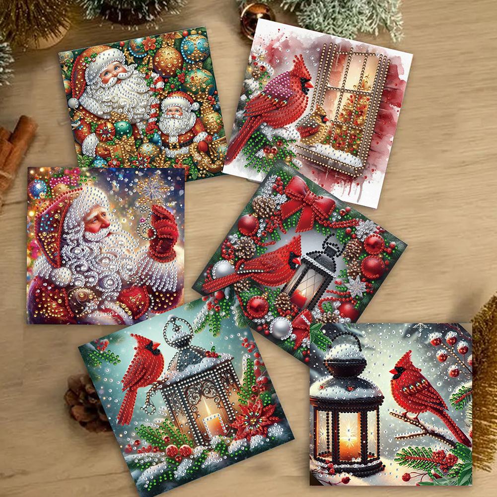 6/10/12 PCS DIY Diamond Painting Greeting Card Set Xmas Pattern Diamond Art Greeting Cards Thank You Cards and Holiday Blessings