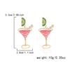 Creative Cocktail Cup Series Design Drop Earrings for Women Imitation Pearl Crystal Rhinestone Goblet Earring Fashion Jewelry