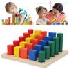 Wooden Baby Geometric Building Blocks Colorful Baby Blocks Game Educational Toy Gift