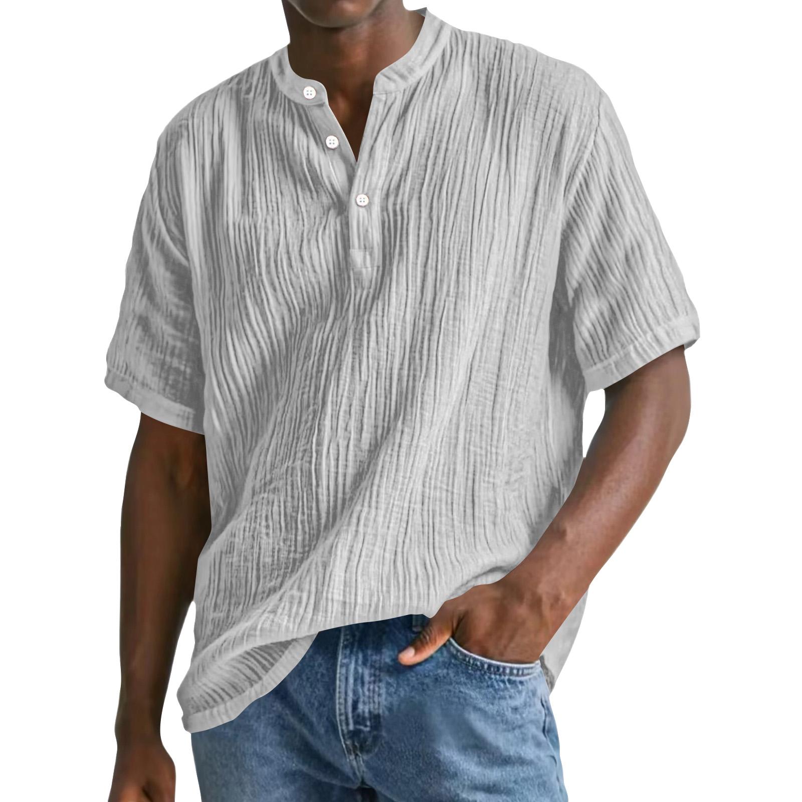 Мужская повседневная короткая футболка на молнии XXXL белый