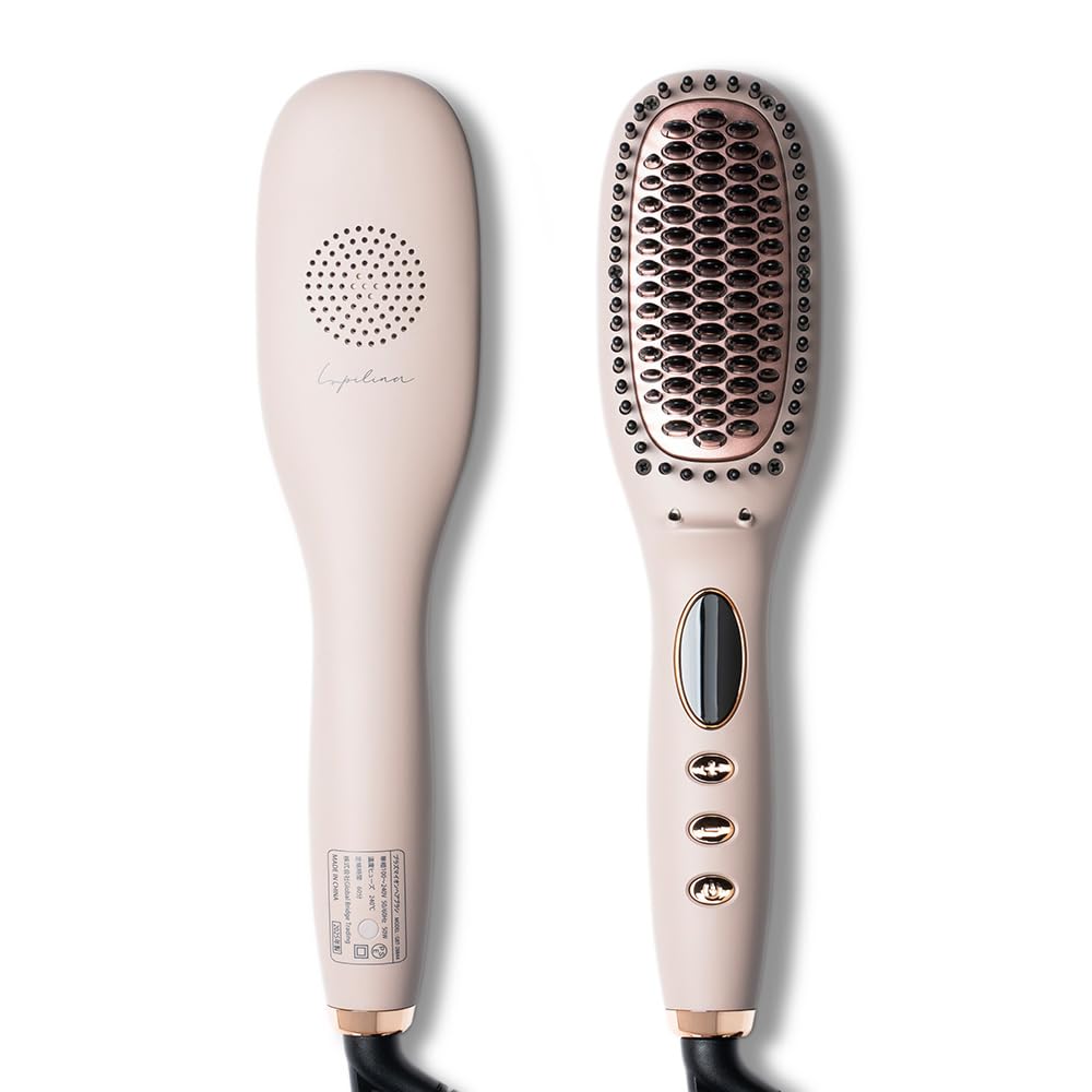 Heat Plasma Ion Hair Iron Straightens and Shines In Just 3 Minutes In the Reduces Friction Damage Lupilina® Brush, Brush, Morning, (Greige, Regular)