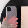 Pink Floral Matte Transparent Silicone Phone Case for iPhone 13/14/15/16 Pro Max with Enlarged Camera Cutout
