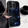 For Xiaomi Redmi Note 14 13 12 Pro Plus 5G 13 12 12S 11S 10S 11 10 14C 13C 12C Blue Rose Flower Vintage Pattern Phone Case Cover