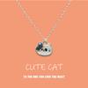 New Trendy Cute Enamel Cat Pendant Necklace For Women Exquisite Cartoon Kitten Metal Chain Choker Party Friendship Jewelry Gifts