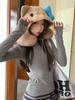 Women's Velvet Slimming Long Sleeve Base Layer with Thumb Holes - Japanese Korean Casual