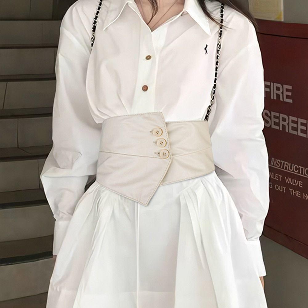 Fashion Wide Girdle Goth Retro Cummerbund Casual Waistband Strap  For Women Lady Girl Bridal