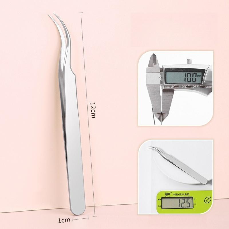 

1Pc Eyelash Extension Tweezers, Eyelash Extension Curler with Golden Feather Design, Makeup Tool