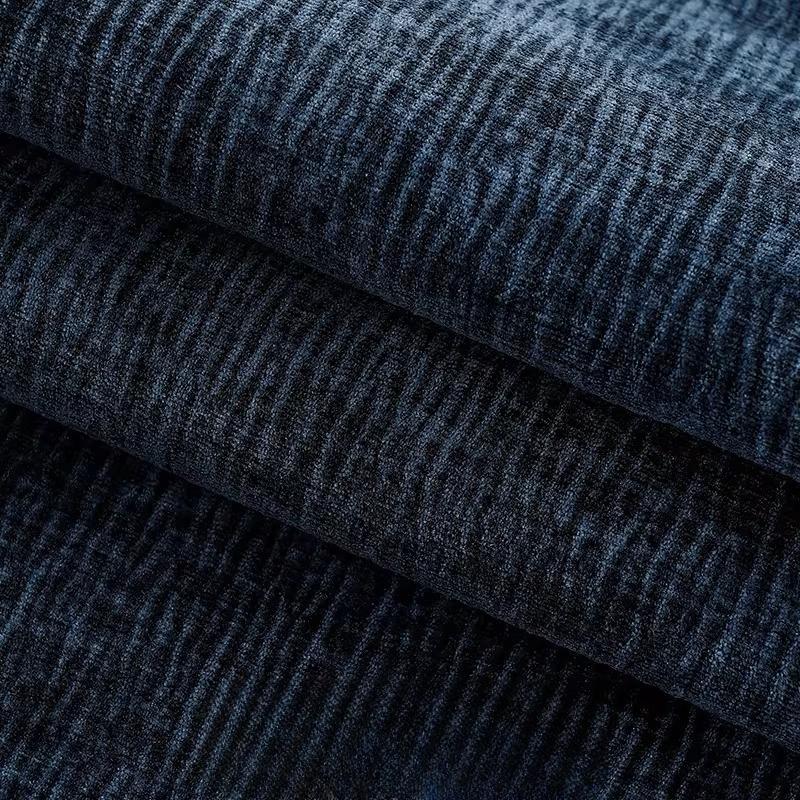 Thickened Plain Chenille Fabric Jacquard for Sewing Curtains Sofacovers Sewing Striped Pattern Textile Skin-friendly Textured