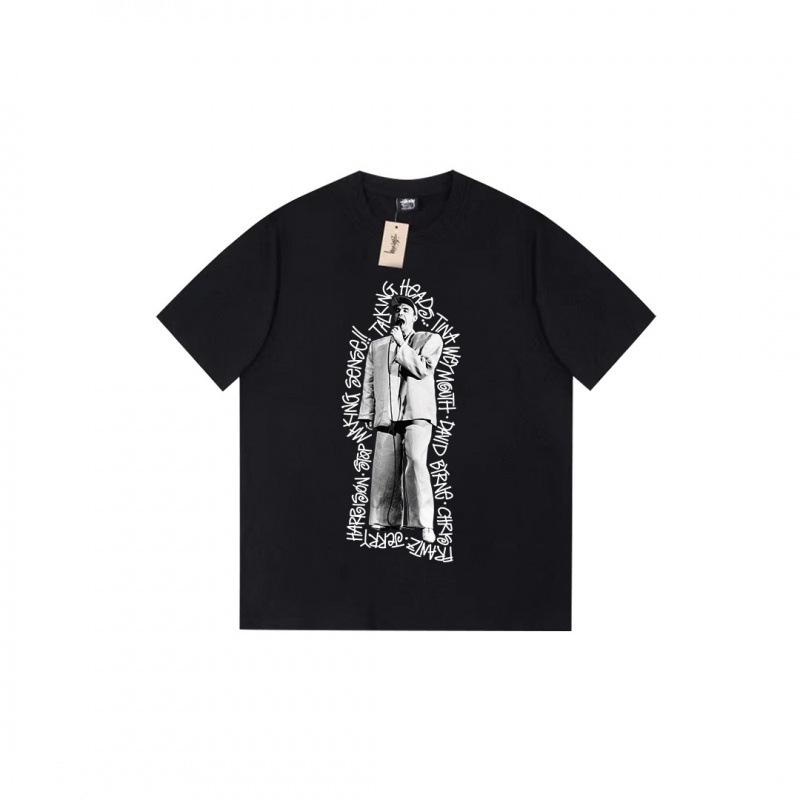 Summer New Heavy Cotton Trendy Brand Classic Basic T-shirt High-end Loose Men's and Women's Printed Short-sleeved Top
