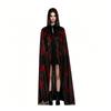 Breathable Blood Splatter Hooded Cloak Stretchy Fit Full Length Cape  for Haunted House Games