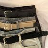 Unisex Fashionable Canvas Belt With No Hole Design And Chic Buckle Square