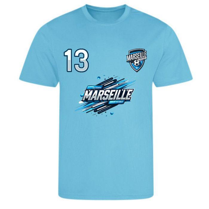 Children's Football Set - Inspired by Marseille - Sky Blue and White - - Blue