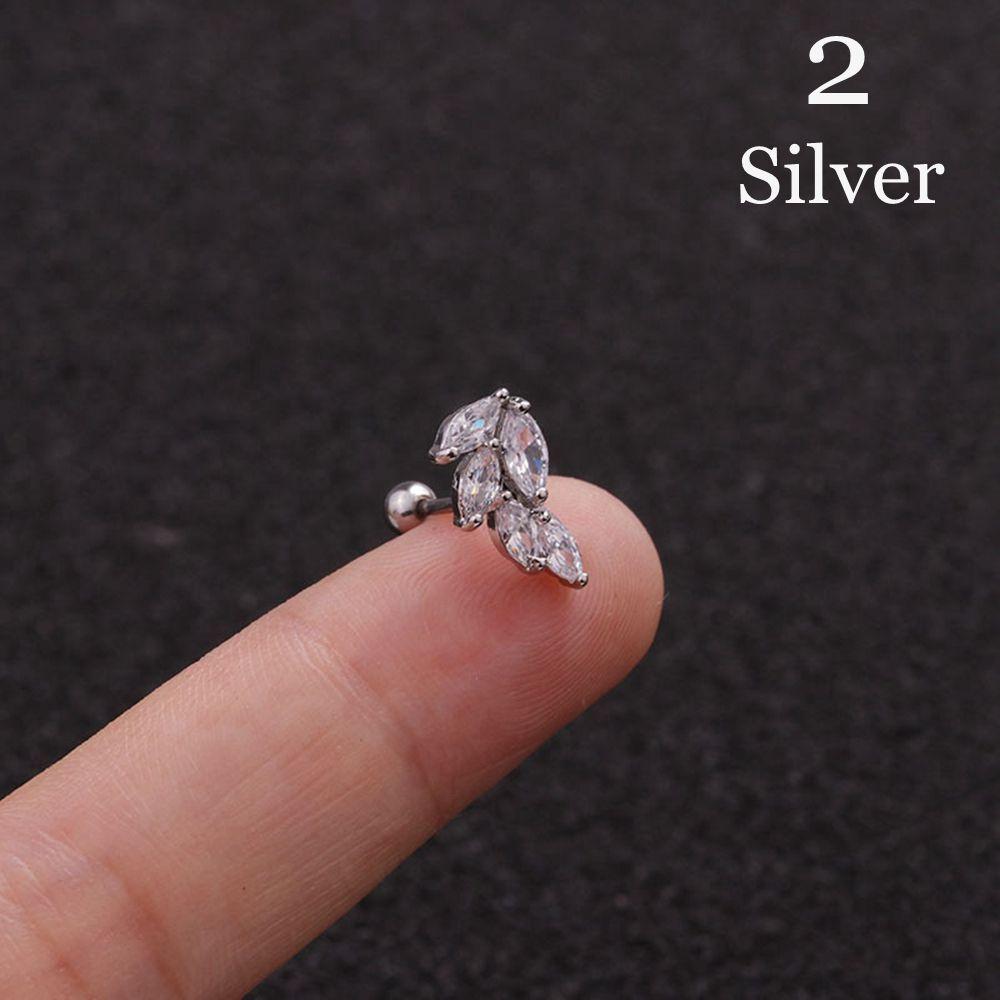 Jewelry Back Screw Star Leaves Stainless Steel Helix Tragus Cartilage Ear Stud Piercing Earring