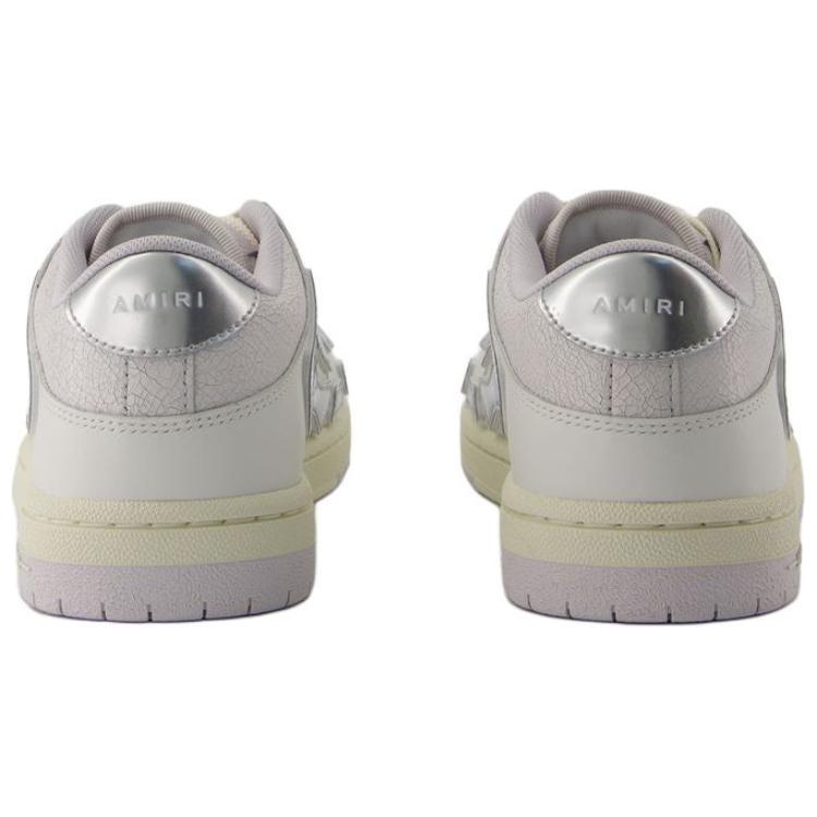 Amiri  Skel Top Low  Metallic - White Silver Women Sneakers Gold AWFOSR1022-155