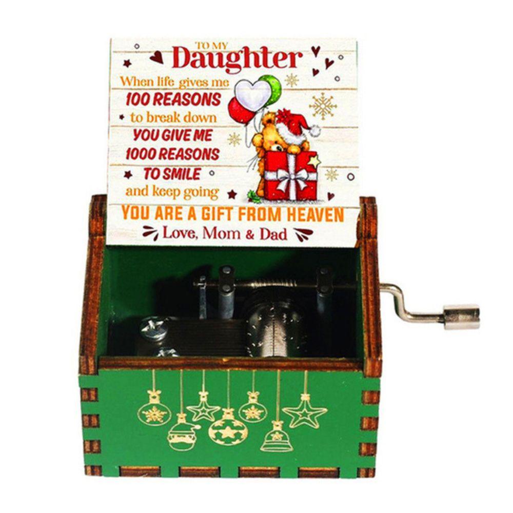 Wooden Hand Crank Music Box Anime Theme Halloween Merry Christmas Decoration Home Christmas Birthday Gift