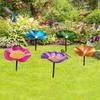 Bird Bath Landscaping Detachable Pole Flower Shape Iron 25cmx14cm Birdfeeder