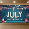 Lightweight Fabric Event Flag Durable Material Party Prop Red White Blue Theme Stars and Stripes American Themed Banner