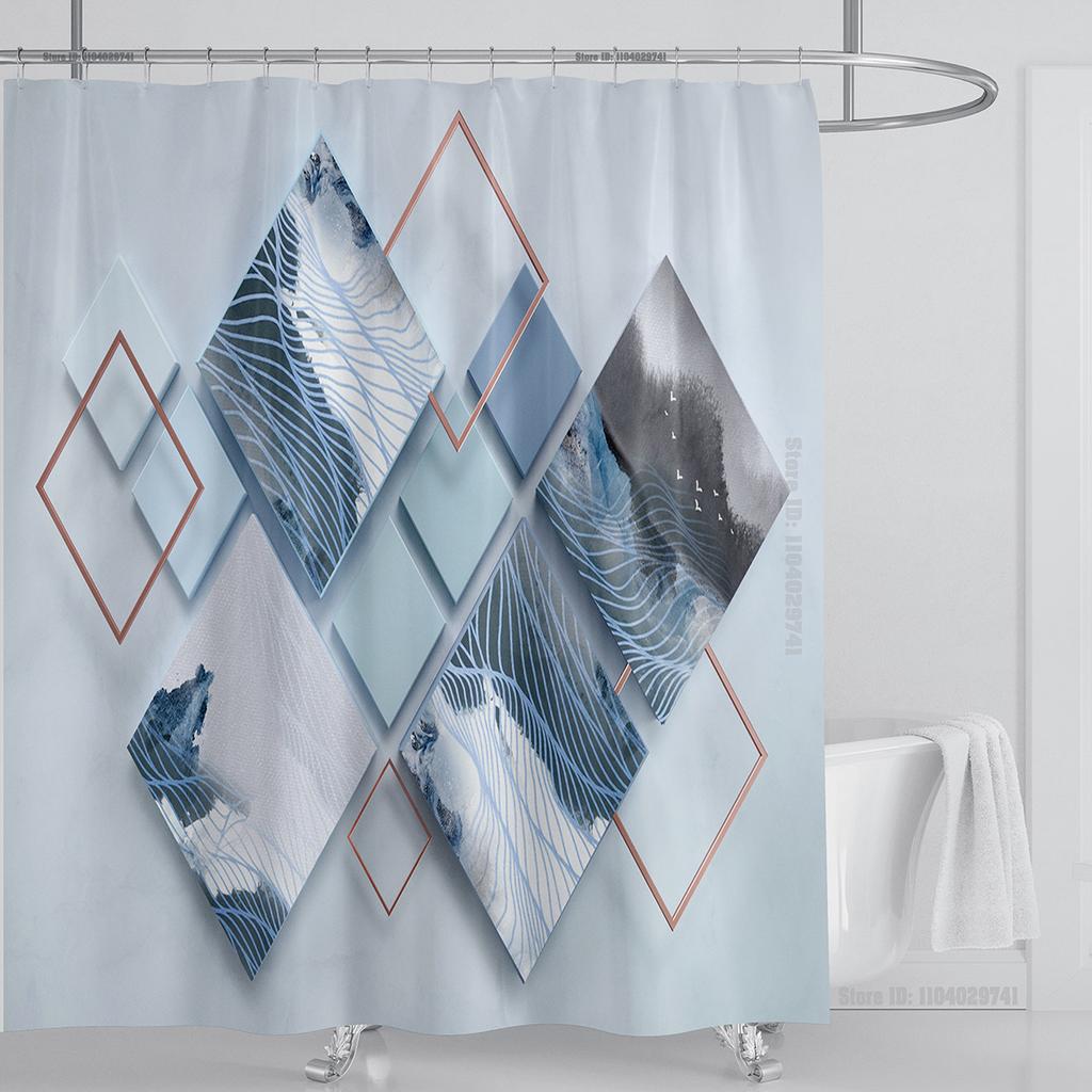 Plant Floral Shower Curtain Waterproof Shower Curtain Polyester Fabric 3D Printed Curtain Bathroom Decoration With Hooks